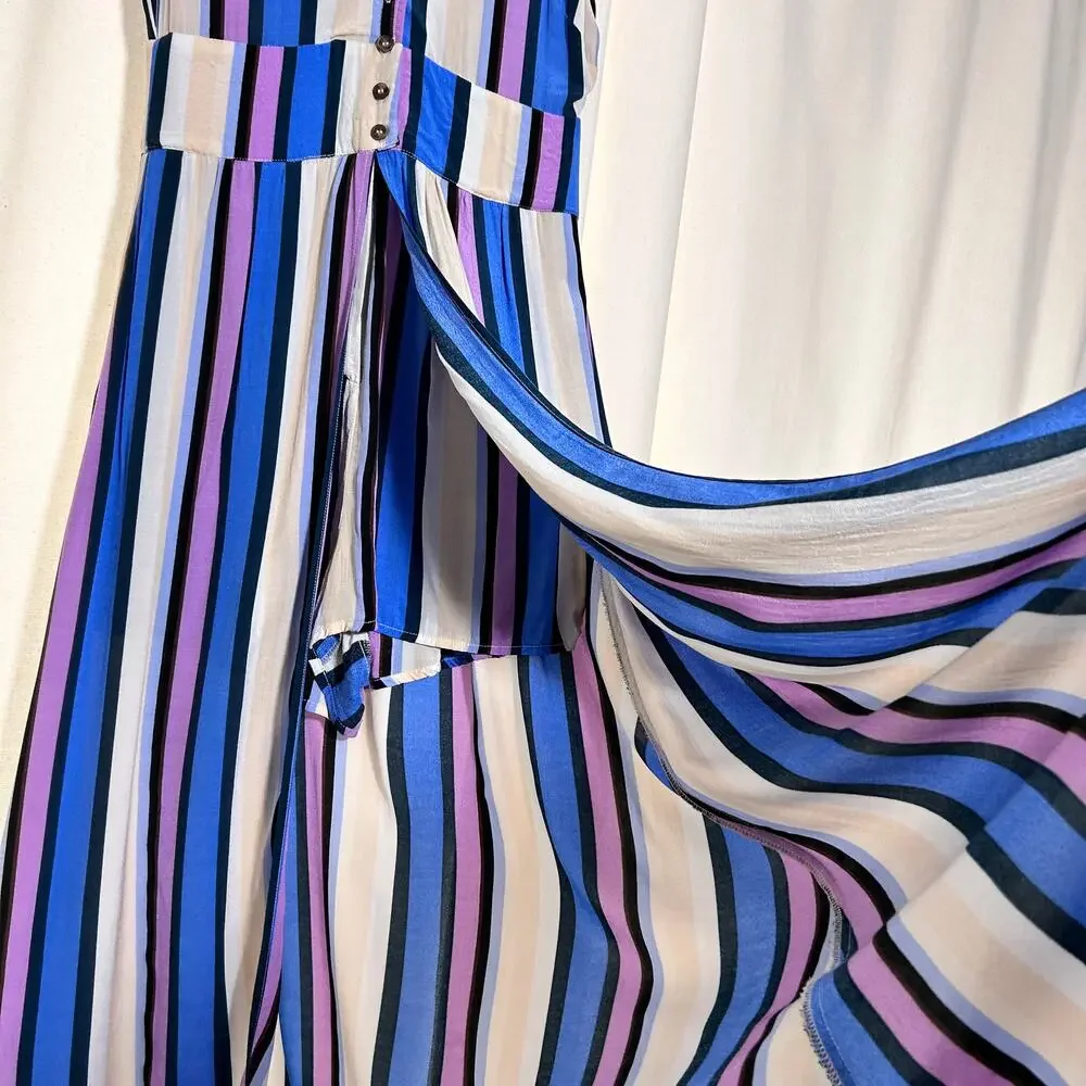 ASTR the Label Women's‎ Periwinkle Multi-Stripe Jumpsuit Romper Dress Size XS